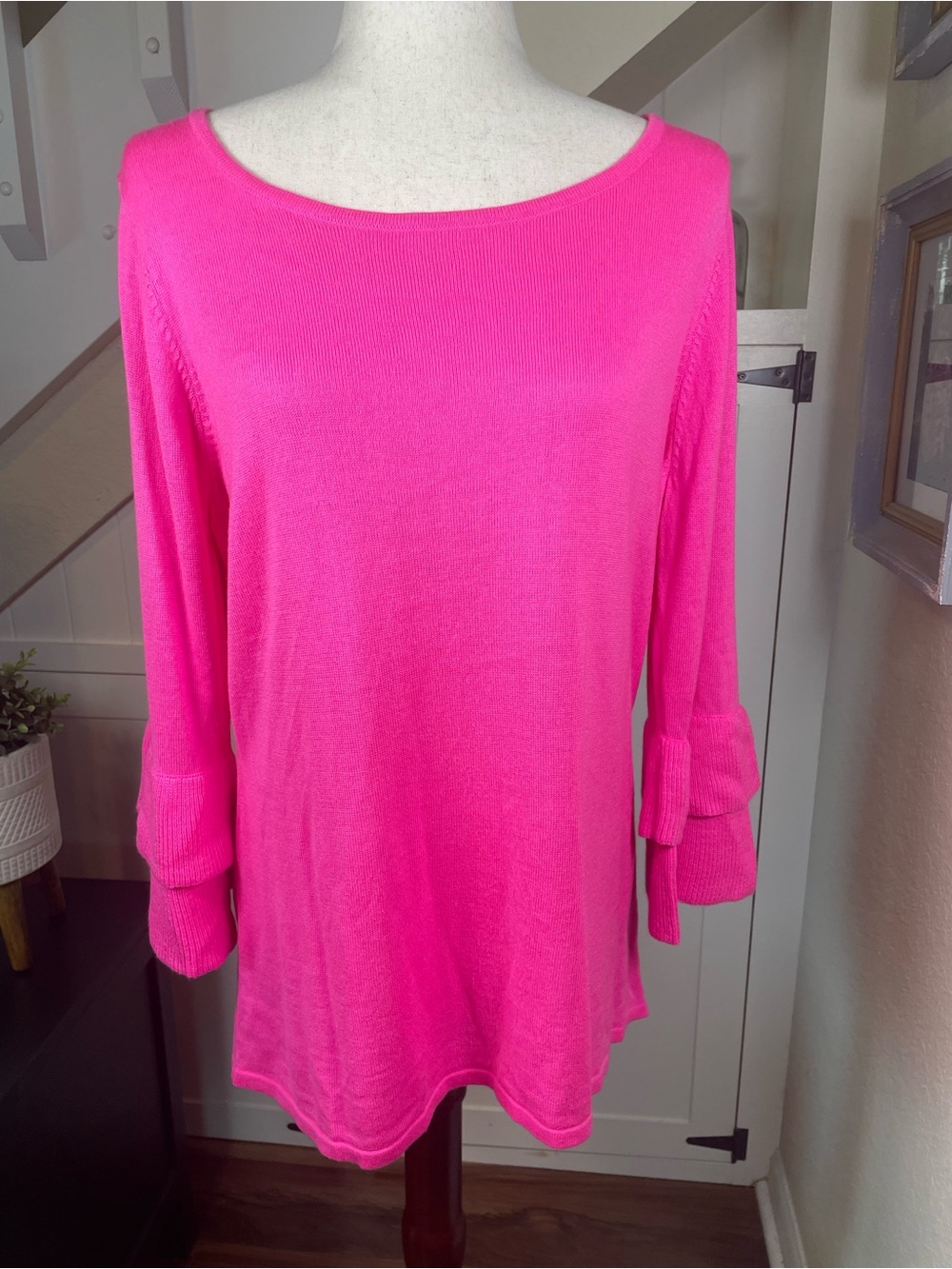Lilly Pulitzer Clare Sweater NWT Hot Pink Raz Berry Size XL 28046